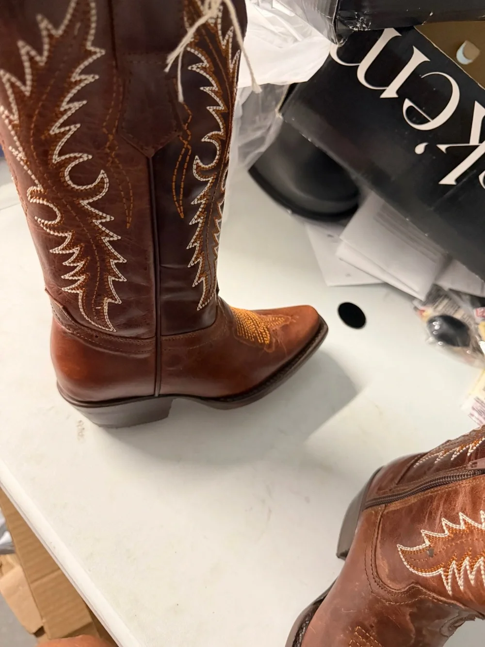 ROCKEM boots size 9 toddler brown cowboy boots new with damaged box 4721